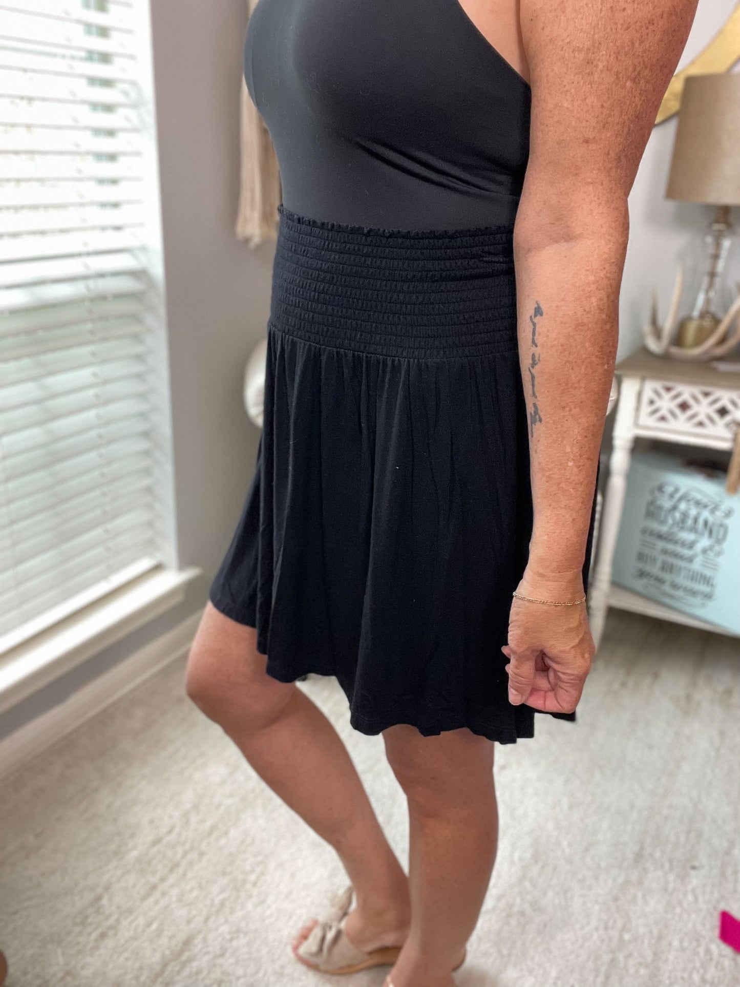 Jersey Shirred Mini Skirt - Size Med