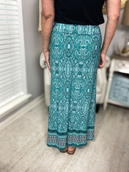 Paisley Print Maxi Skirt - Size Med