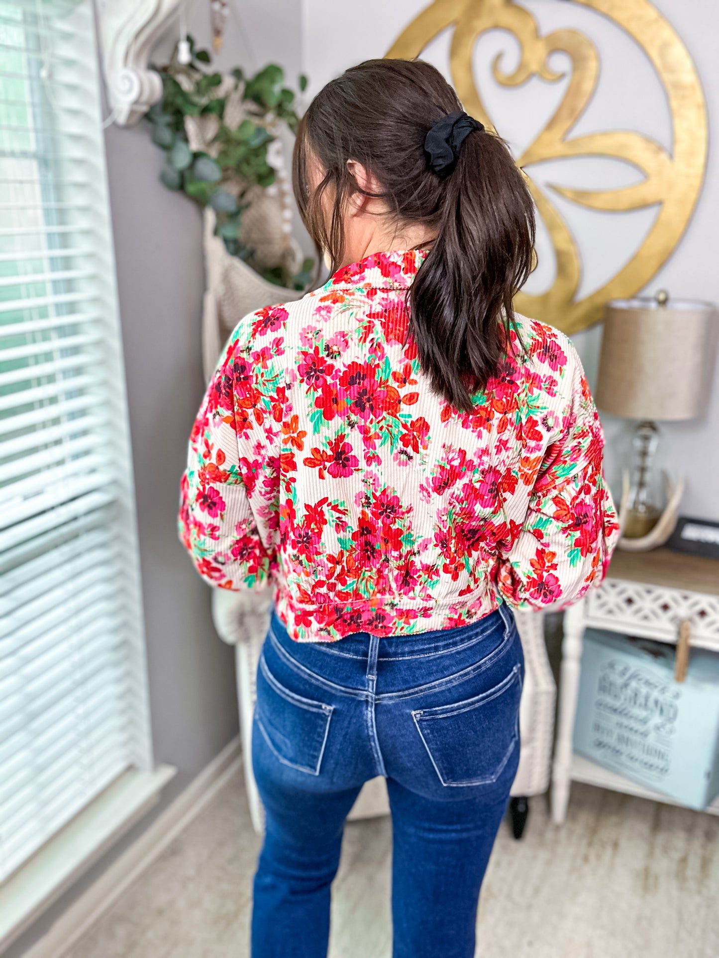 Floral Corduroy Jacket by Emily Wonder - Size Small