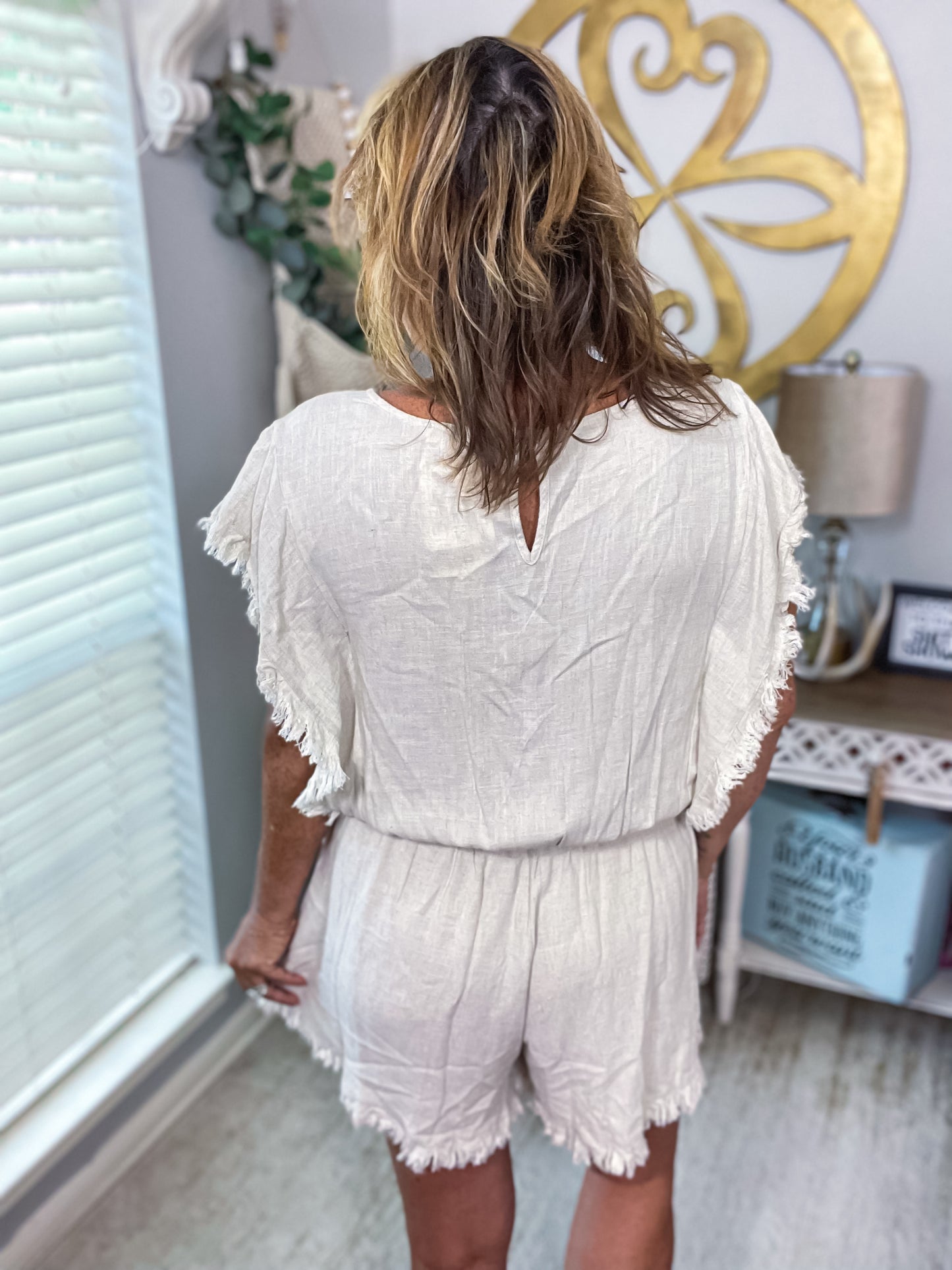 Solid Linen Wrap Romper NWT - Size 2X