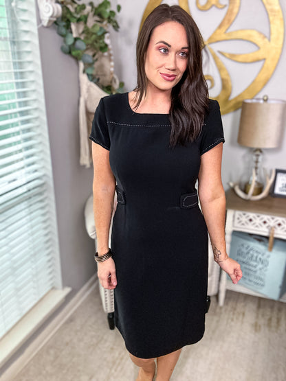 Black Ponte Sheath Dress - Size 10