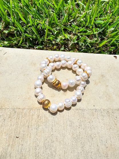 Large Genuine Freshwater Pearl Bracelet