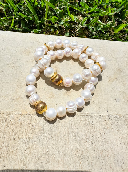 Large Genuine Freshwater Pearl Bracelet