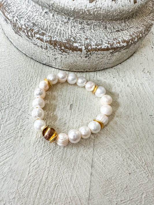 Large Genuine Freshwater Pearl Bracelet
