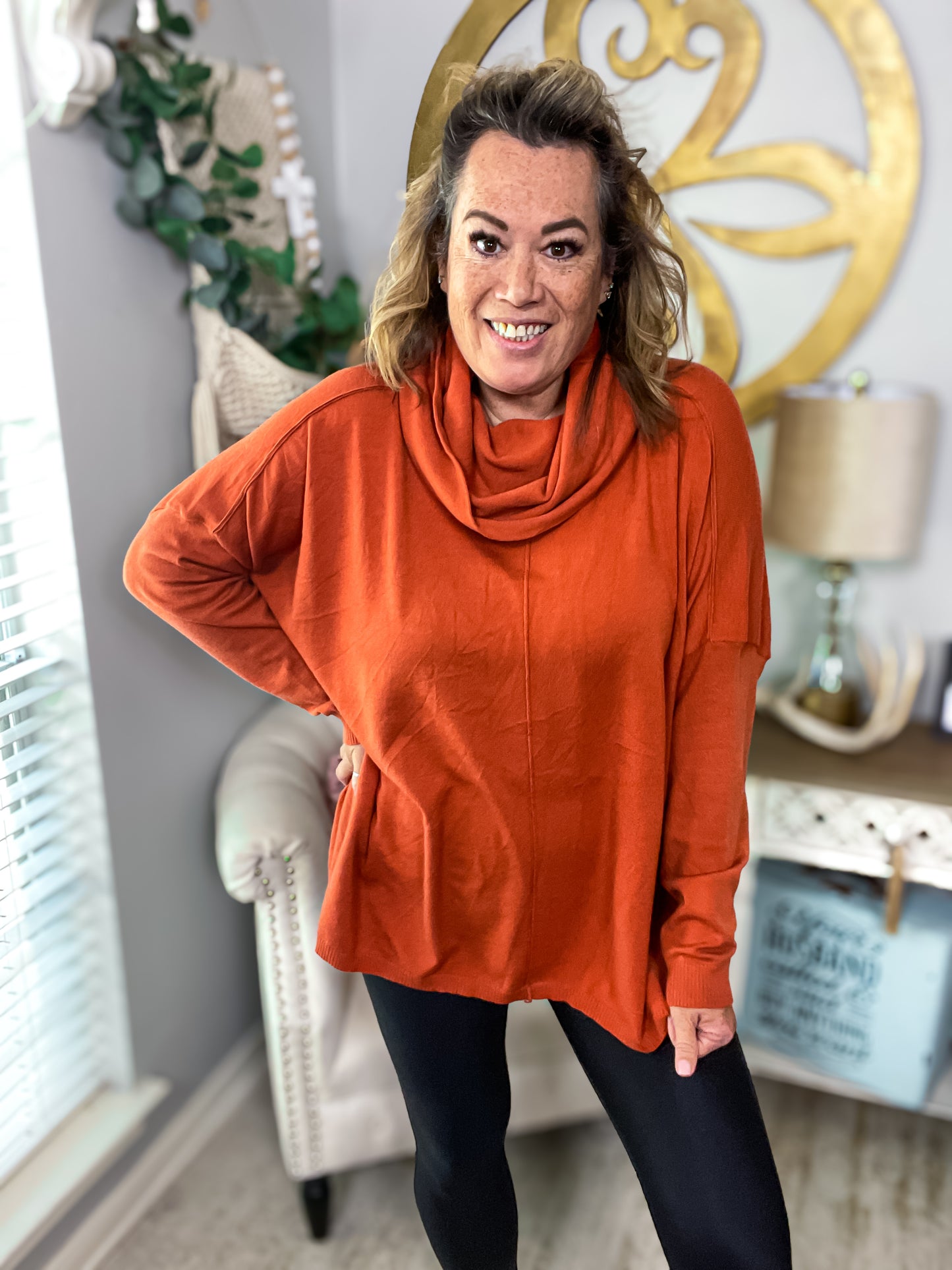 Rust Colored Poncho Style Top NWT - Size 3X