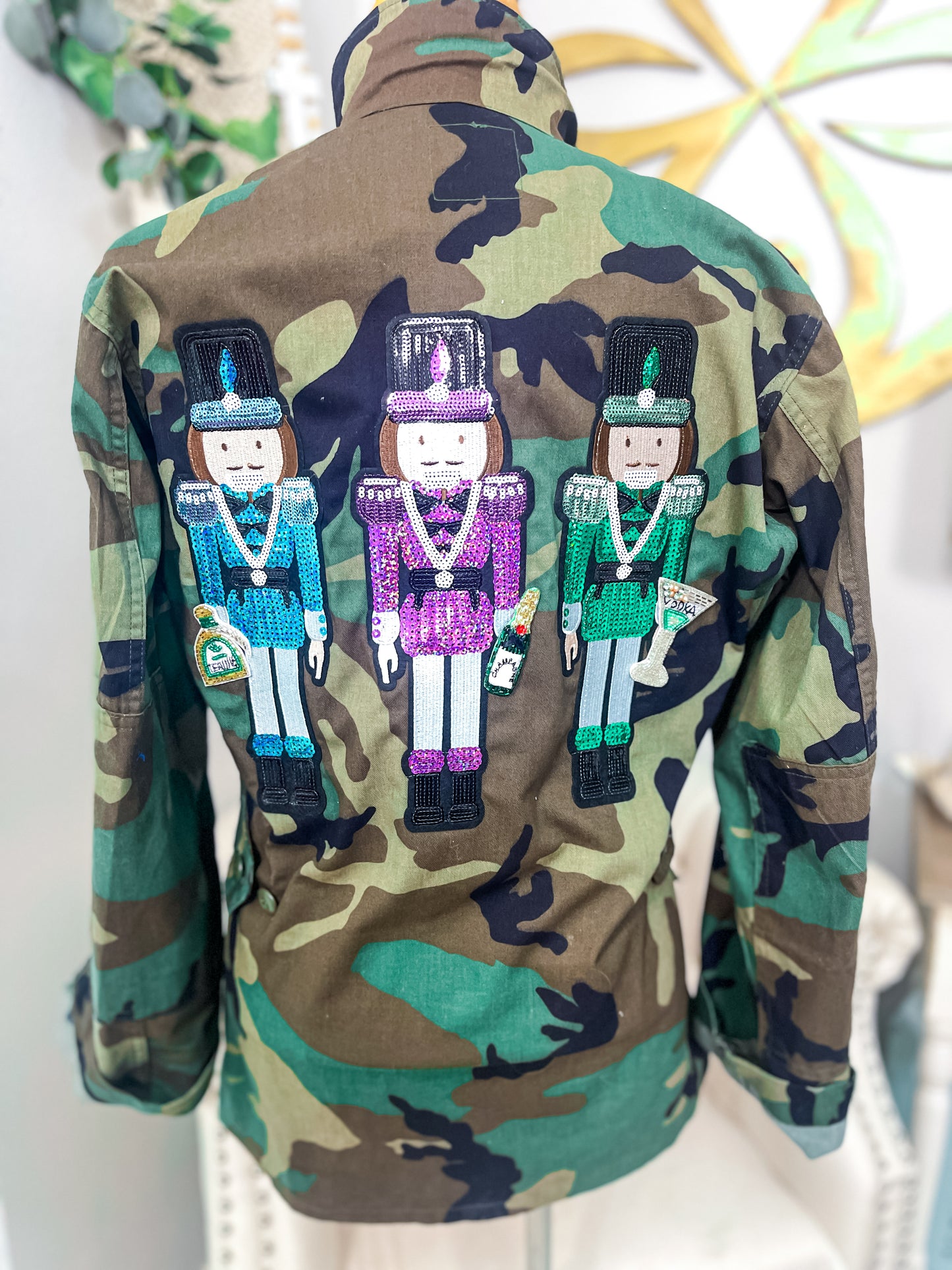 One-of-a-Kind Camo Christmas Nutcracker Jacket - Size S/M