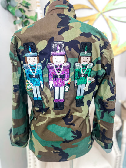 One-of-a-Kind Camo Christmas Nutcracker Jacket - Size S/M