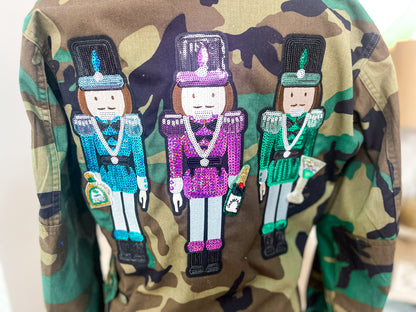 One-of-a-Kind Camo Christmas Nutcracker Jacket - Size S/M