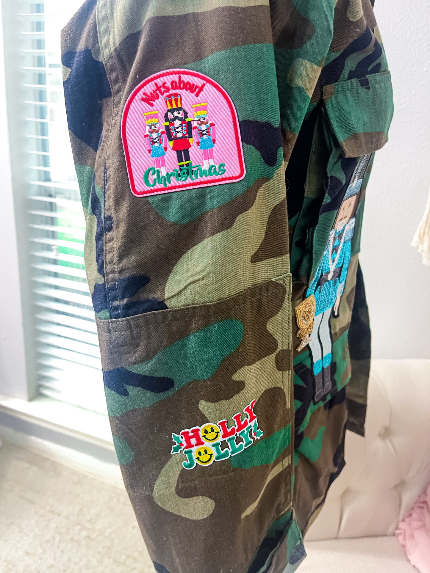 One-of-a-Kind Camo Christmas Nutcracker Jacket - Size S/M