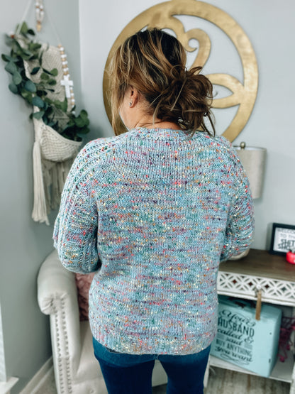 Multicolored Confetti Knit Sweater - Size Large