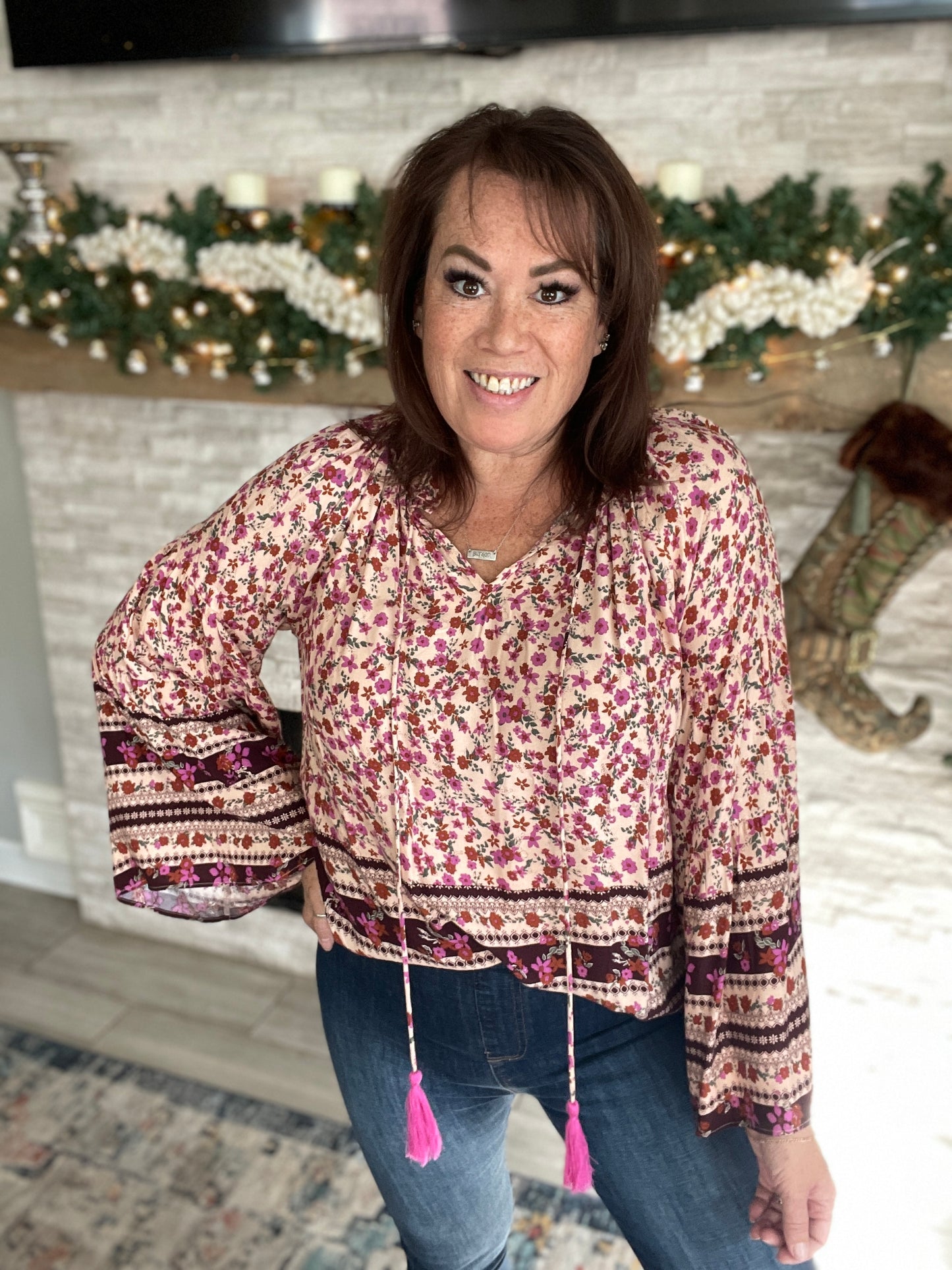 Floral Print Blouse by Entro - Size Med