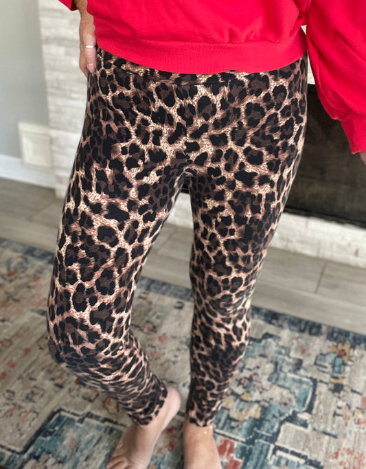Leopard Print Pants - Size Medium