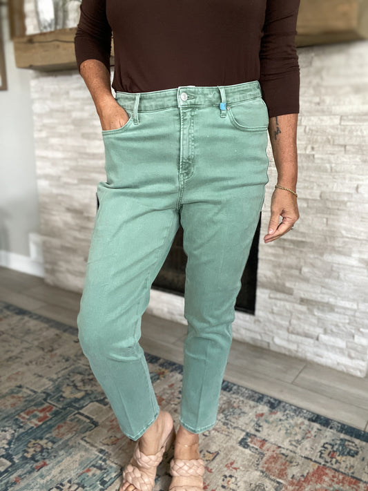 Chico’s Women’s Green Iced Jade Define Me Straight Leg Ankle Jeans - Size 14R/2.5R
