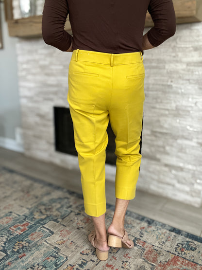 LOFT Marissa Yellow Cropped Pants - Size 14