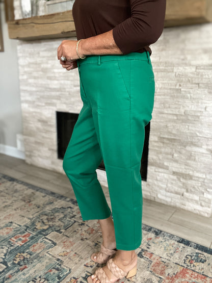 LOFT Marissa Green Cropped Pants - Size 14