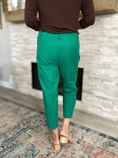 LOFT Marissa Green Cropped Pants - Size 14