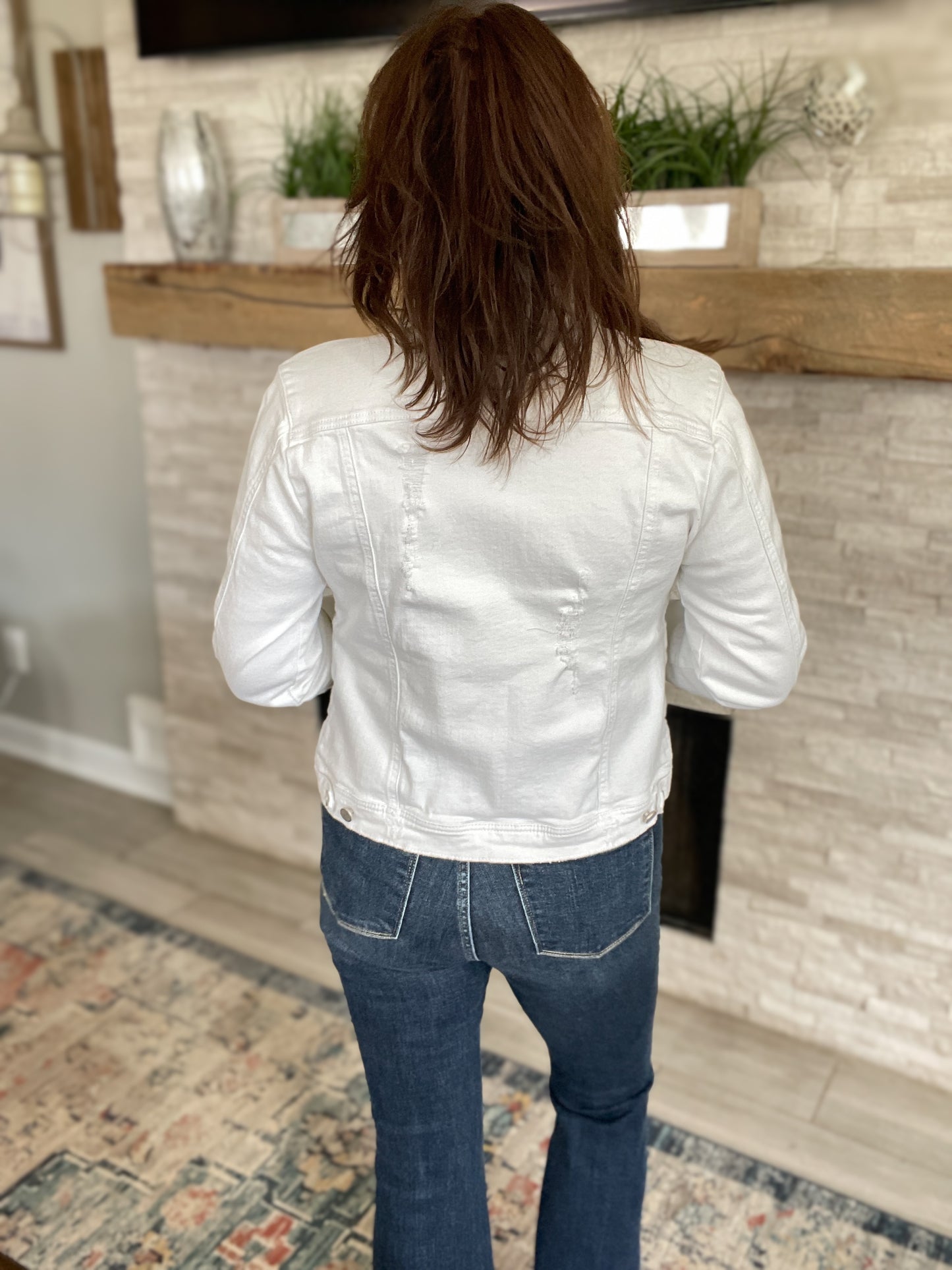 White Denim Jacket by Dear John - Size Large