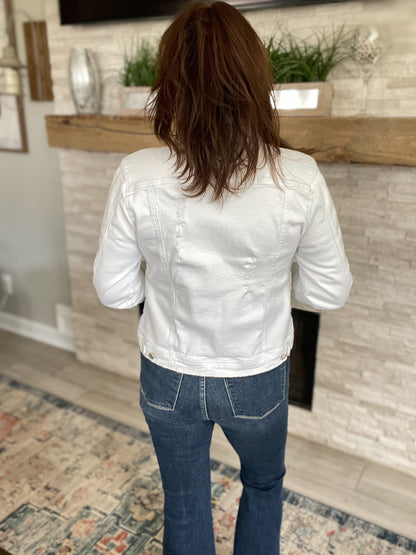 White Denim Jacket by Dear John - Size Large