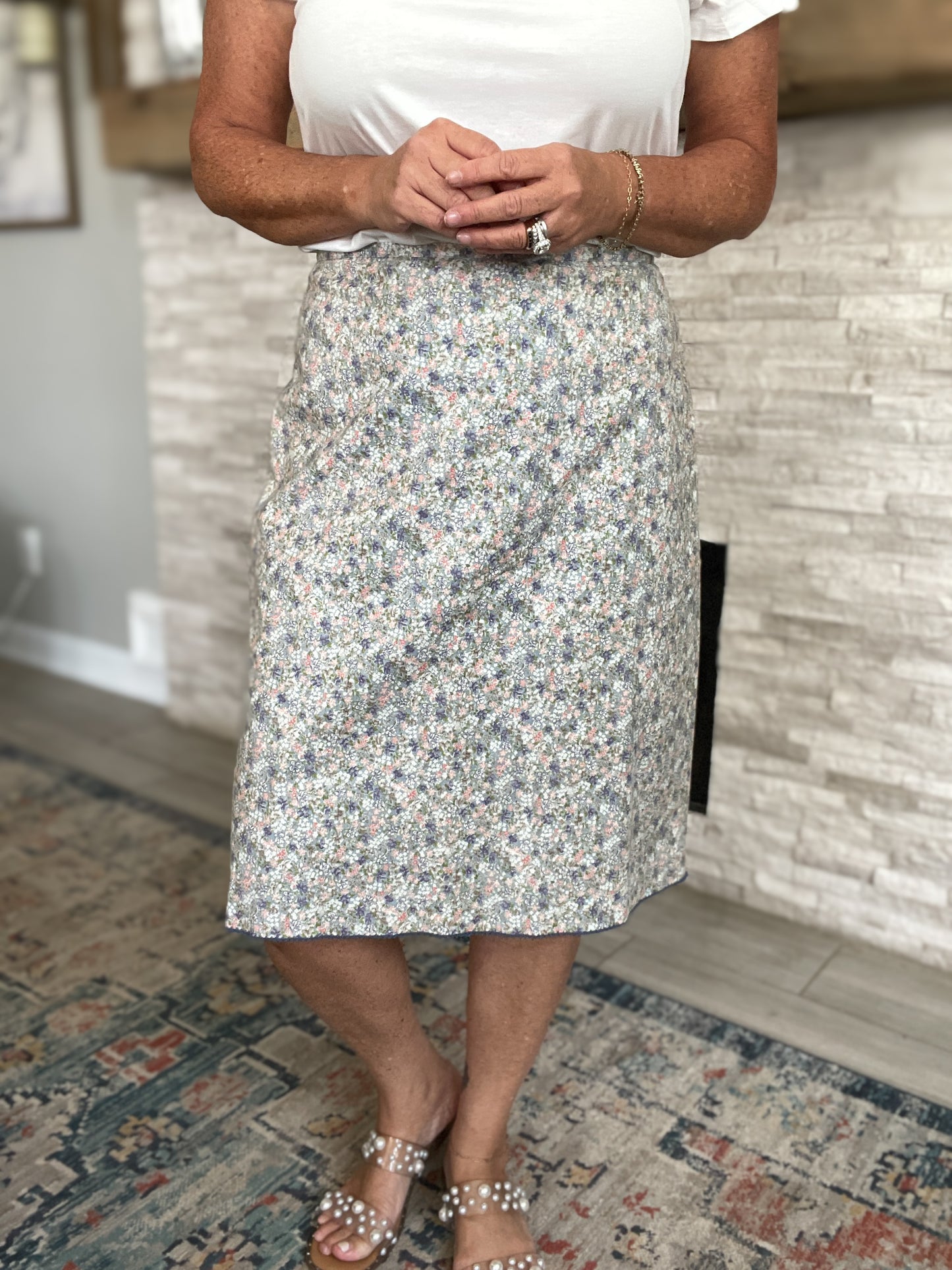 Multi-Color Floral A-Line Skirt by GAP - Size 14