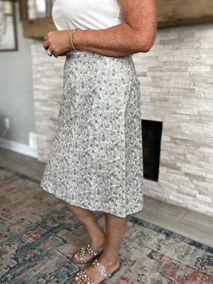 Multi-Color Floral A-Line Skirt by GAP - Size 14