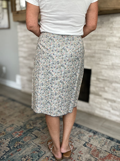 Multi-Color Floral A-Line Skirt by GAP - Size 14