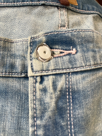 Driftwood Eva Embroidered Floral Raw Hem Flare Jeans - Size 32