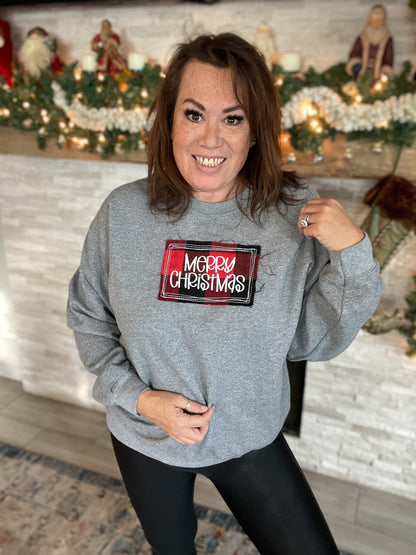 Merry Christmas Patch Sweatshirt NWOT - Size XL