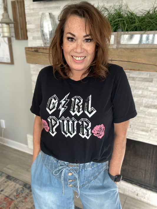 Girl Power Black Tee - Size XL