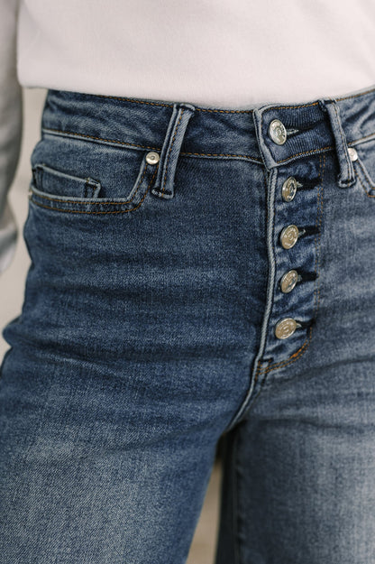 Judy Blue High Waist Column Straight Leg Button Fly Jeans NWT - Size 1