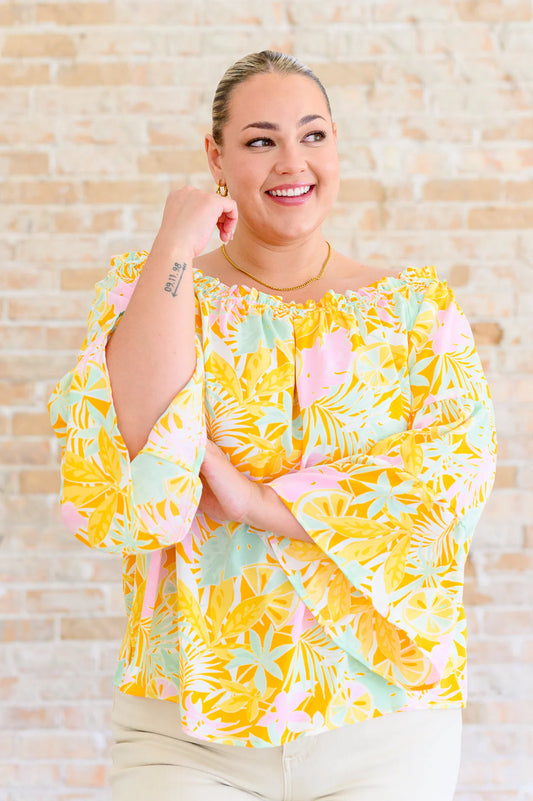 Yellow Floral Off the Shoulder Blouse NWT - Size Sm
